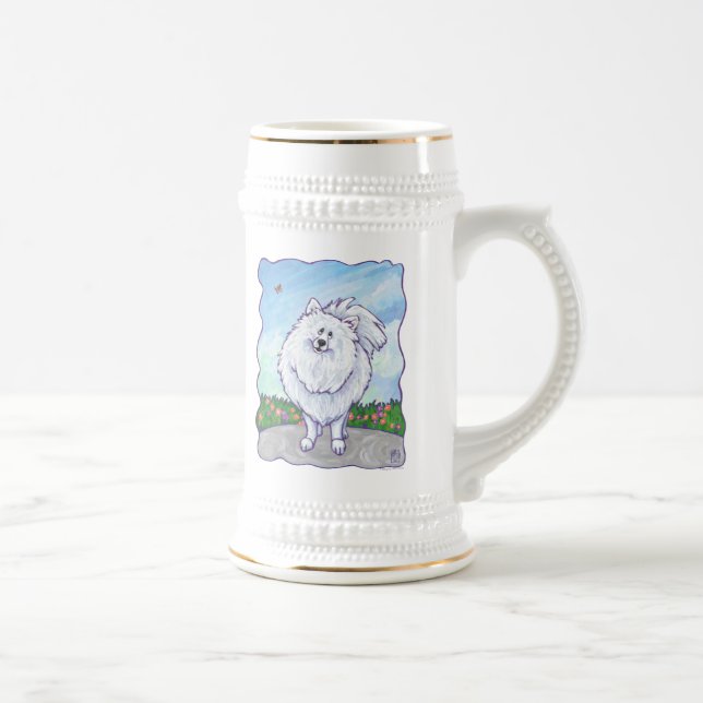 Jarra De Cerveza Regalos y accesorios de Pomerania Blanca (Derecha)