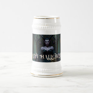 Jarra De Cerveza Reina Demonio Entronizada a la Luz de las Velas