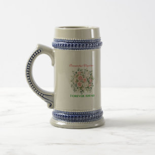 Jarra De Cerveza Reloj de boda floral elegante