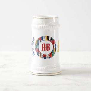 Jarra De Cerveza Resumen africano se enfrenta a Stein