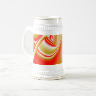 Jarra De Cerveza Resumen de amor y oro en 3D Rainbowart