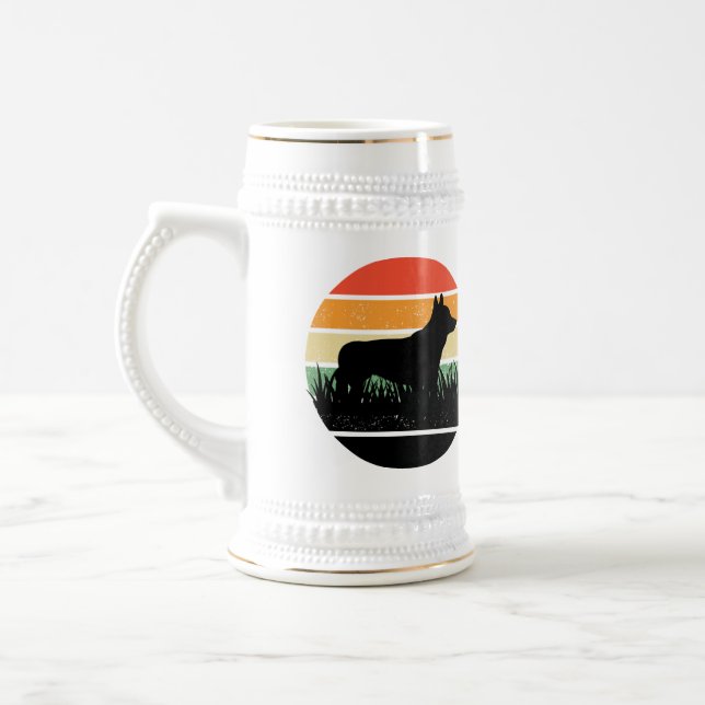 Jarra De Cerveza Retro Corgi Sunset (Izquierda)