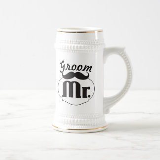 Jarra De Cerveza Retro Gracioso Sr. Mustache Groom