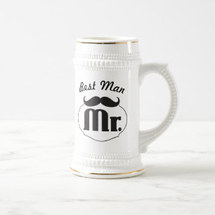 Jarra De Cerveza Retro Gracioso Sr. Mustache Mejor Hombre