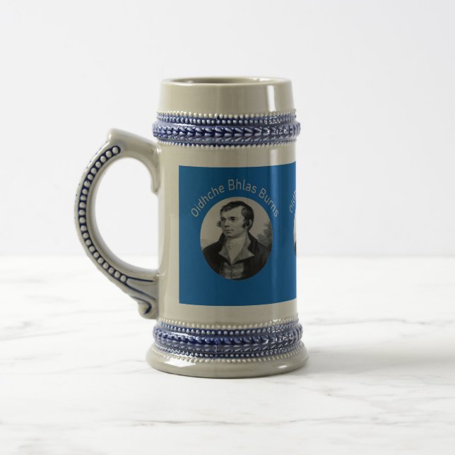 Jarra De Cerveza Robbie Burns - Oidhche Bhlas quema Gris claro (Izquierda)