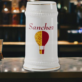 Jarra De Cerveza Rojo Amarillo Nuevo México Zia Globo de aire calie