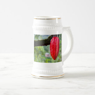 Jarra De Cerveza rojo de la vaina de cacao