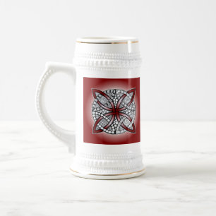 Jarra De Cerveza Rojo de maroon celta Knot Doodle