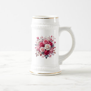 Jarra De Cerveza Rose Bouquet Floral Design-62104