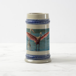 Jarra De Cerveza Roseate Spoonbill Gray/Blue 22 oz Stein