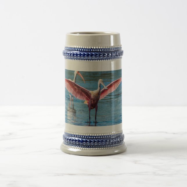 Jarra De Cerveza Roseate Spoonbill Gray/Blue 22 oz Stein (Centro)