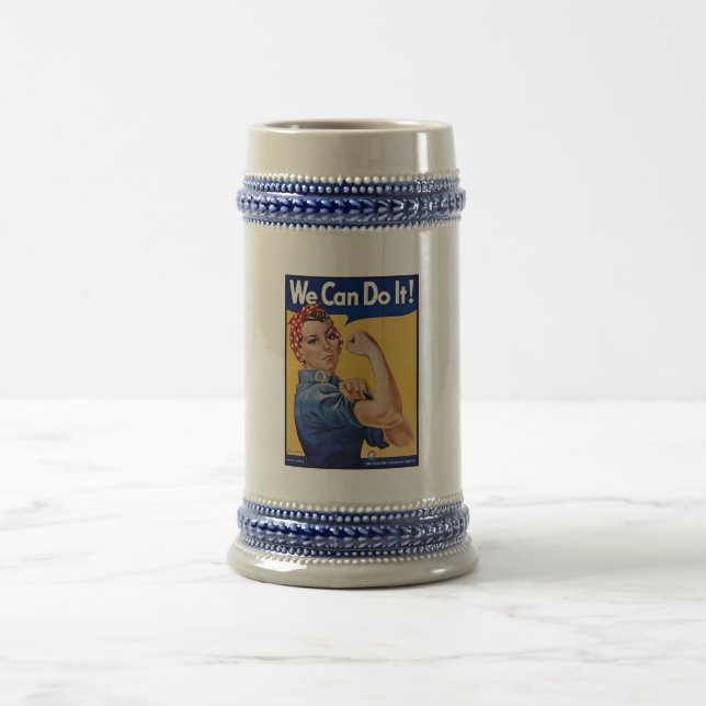 Jarra De Cerveza Rosie the Riveter: El empoderamiento femenino fuer (Centro)
