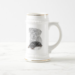 Jarra De Cerveza Rottweiler Dog Art
