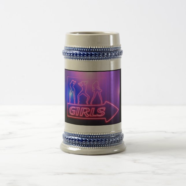 Jarra De Cerveza Rótulo de Chicas rosados neón Thunder_Cove (Centro)