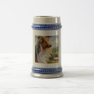 Jarra De Cerveza Rough Collie Dog