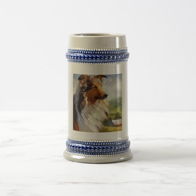 Jarra De Cerveza Rough Collie Dog (Centro)
