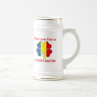 Jarra De Cerveza Rumanos personalizada me besan que soy Constantino