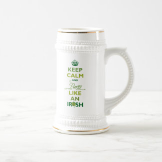Jarra De Cerveza SAINT PATRICK Mantenga la calma y el Fiesta como u