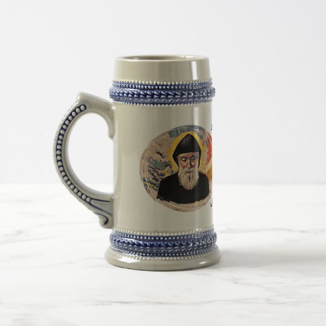 Jarra De Cerveza ​ Saint Sharbel Mug (Izquierda)