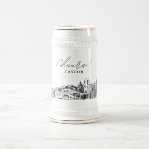 Jarra De Cerveza Salt Lake City Personalizado Skyline Beer Stein