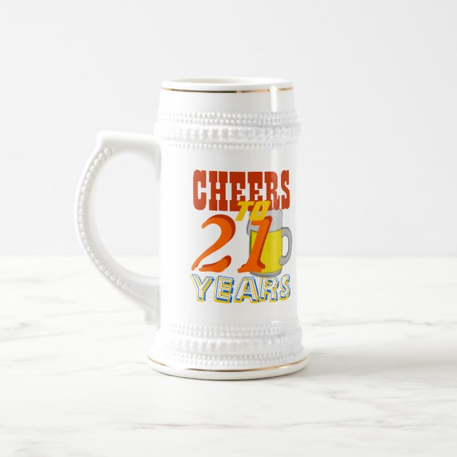 Jarra De Cerveza Saludos A 21 Años Beer Stein (Izquierda)
