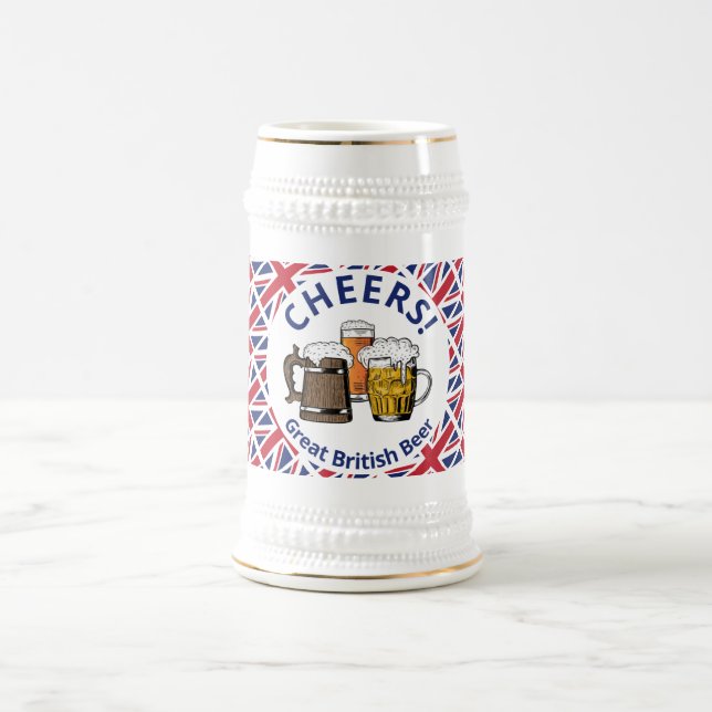 Jarra De Cerveza Saludos UNION JACK Personalizado Personalizado Gra (Centro)