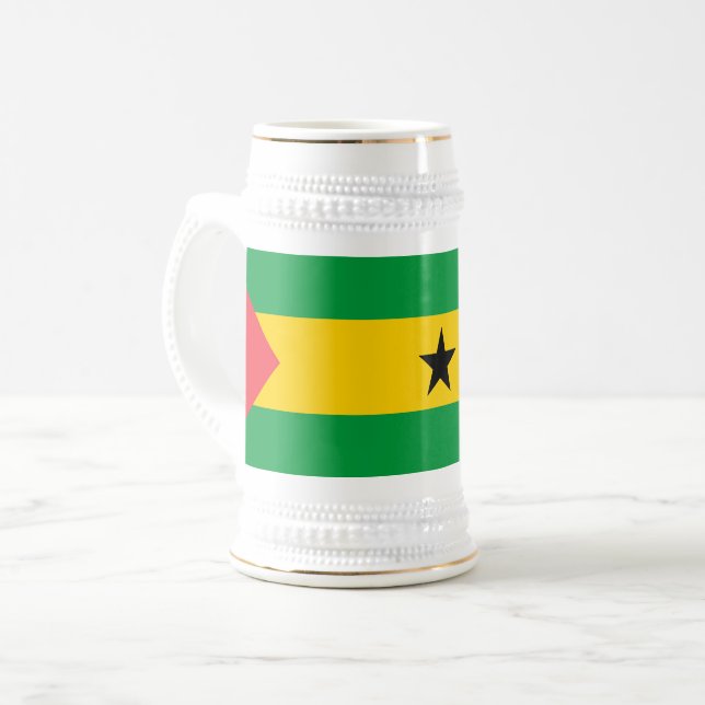 Jarra De Cerveza Sao Tome and Principe Flag (Anverso izquierdo)