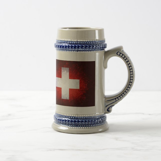 Jarra De Cerveza Schweiz; Bandera de Suiza (Derecha)