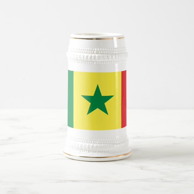 Jarra De Cerveza Senegal Flag (Centro)