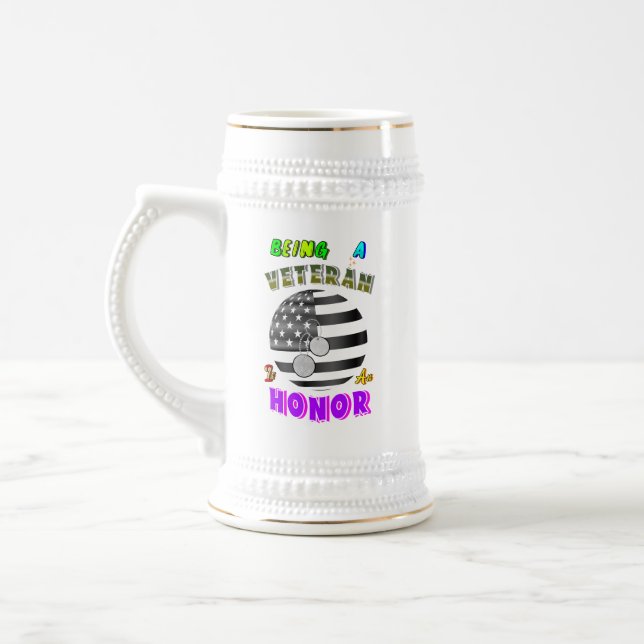 Jarra De Cerveza Ser un veterano es un honor (Izquierda)