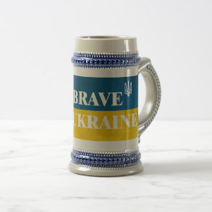 Jarra De Cerveza Ser valiente como una cita textual de Ucrania