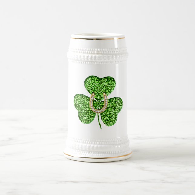 Jarra De Cerveza Shamrock and Horseshoe Stein Mug (Centro)
