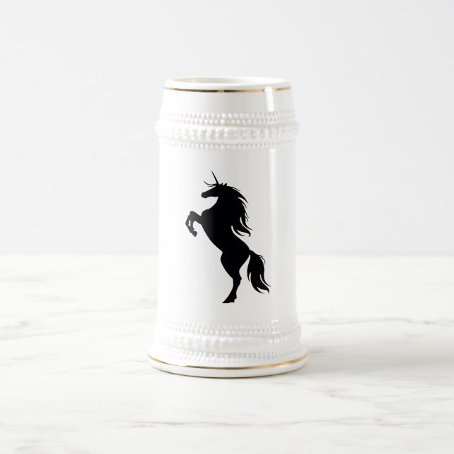 Jarra De Cerveza Silhouette Stein de Unicorn negro (Centro)