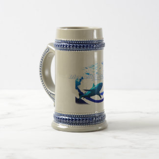 Jarra De Cerveza Silueta de arrecife de tiburón