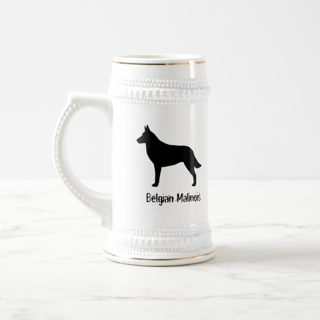 Jarra De Cerveza Silueta de Malinois Belga (Izquierda)