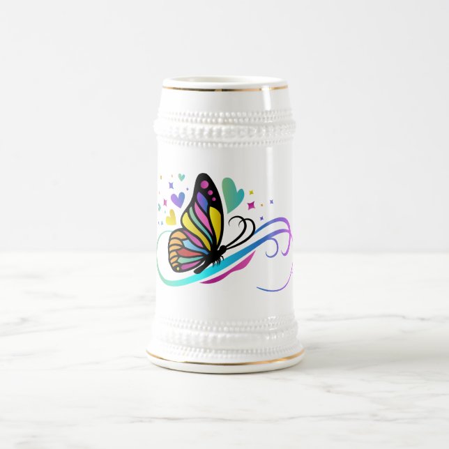 Jarra De Cerveza Símbolo de autismo peluca de regalo (Centro)