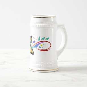 Jarra De Cerveza Símbolo de autismo peluca de regalo