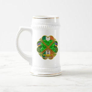 Jarra De Cerveza Símbolo del Patrimonio del Trébol Celta Inspirado