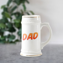 Jarra De Cerveza Simple Dad Naranja y White Big Beer Stein