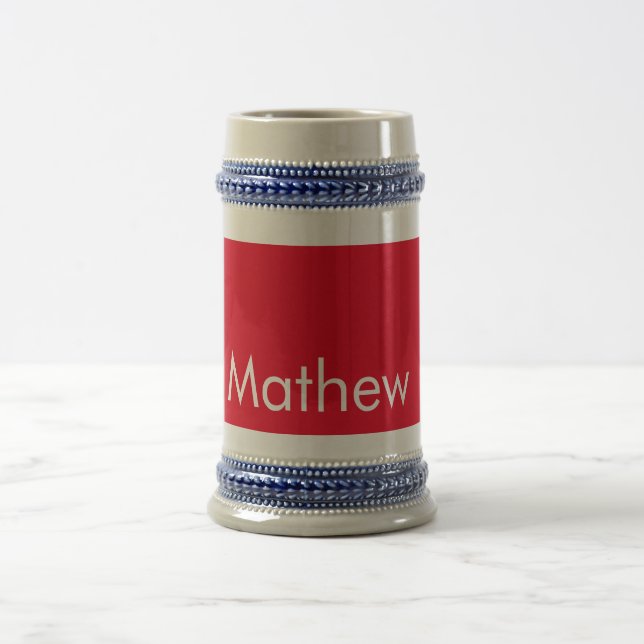Jarra De Cerveza simple initial letter monogram add your name lett  (Centro)