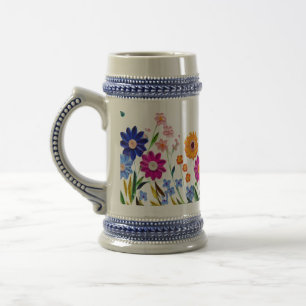 Jarra De Cerveza Sip en flor - Floral Fantasy Mug ☕ 💐