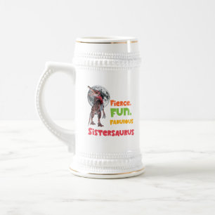 Jarra De Cerveza Sistersaurus Squad de Dinos Diseño de Hermanas a J