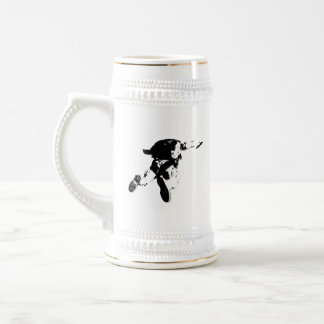 Jarra De Cerveza Skydiving negro y blanco