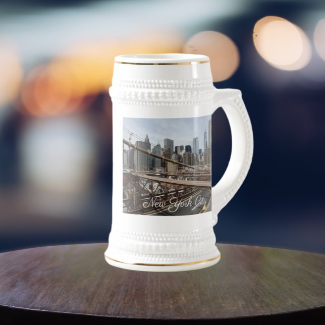 Jarra De Cerveza Skyline Lower Manhattan de Nueva York (In Situ)