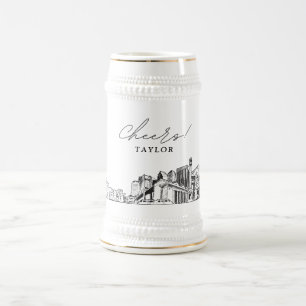 Jarra De Cerveza Skyline Skyline de Jacksonville personalizado