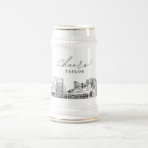 Jarra De Cerveza Skyline Skyline de Myrtle Beach personalizada