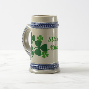 Jarra De Cerveza Slainte Mhath/alegrías/trébol de la