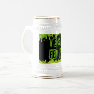 Jarra De Cerveza SlipperyJoe's atención vegana feminista que llama
