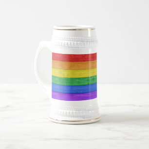 Jarra De Cerveza SlipperyJoe's clásico arcoíris táctil artesanal 