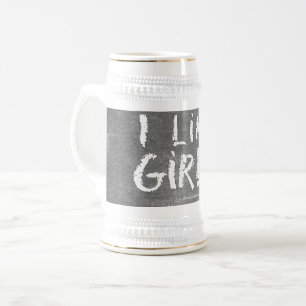 Jarra De Cerveza SlipperyJoe's I Like Chicas sucia pizarra de tiza 